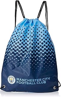 Manchester City FC Official Fade Football Crest Drawstring Sports/Gym Bag (One Size) (Blue/Navy)
