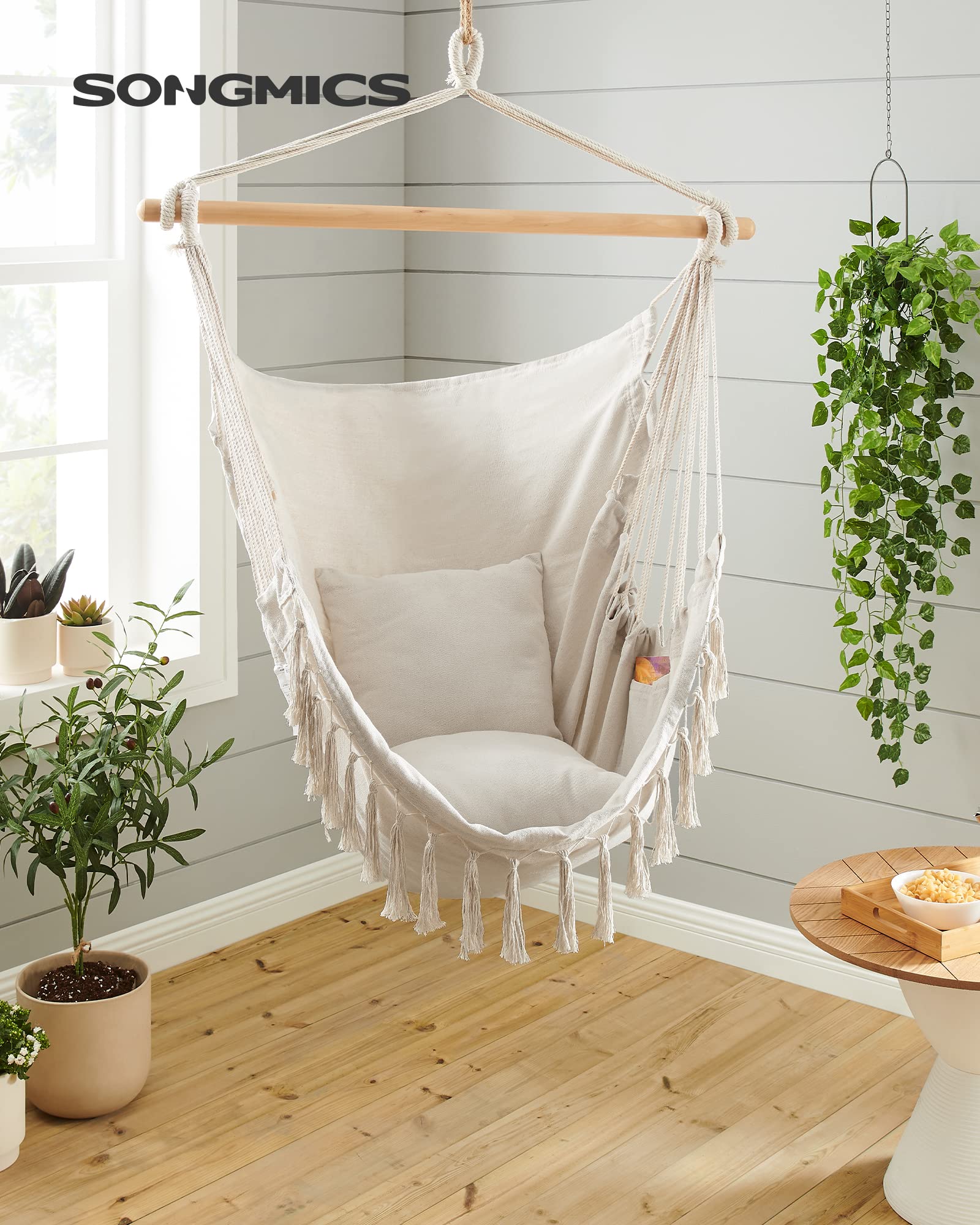 Patio Chairs SONGMICS Hanging Chair Boho Swing With Thick