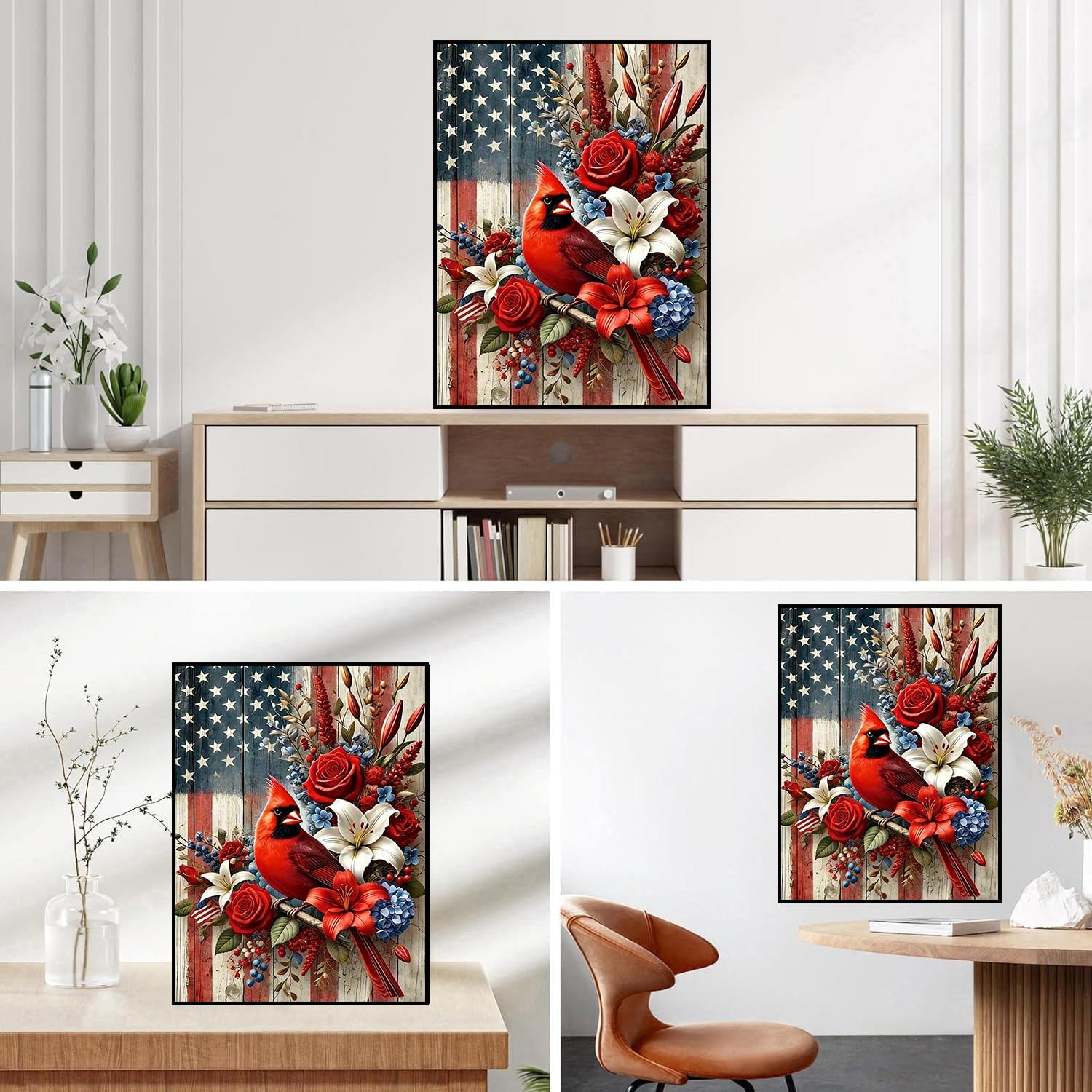 Cardinal Diamond Art Kits for Adults, 5D DIY Diamond Painting for Adults Beginners, Diamond Dots Kits Gem Arts Crafts for Home Wall Decor 12x16 Inch