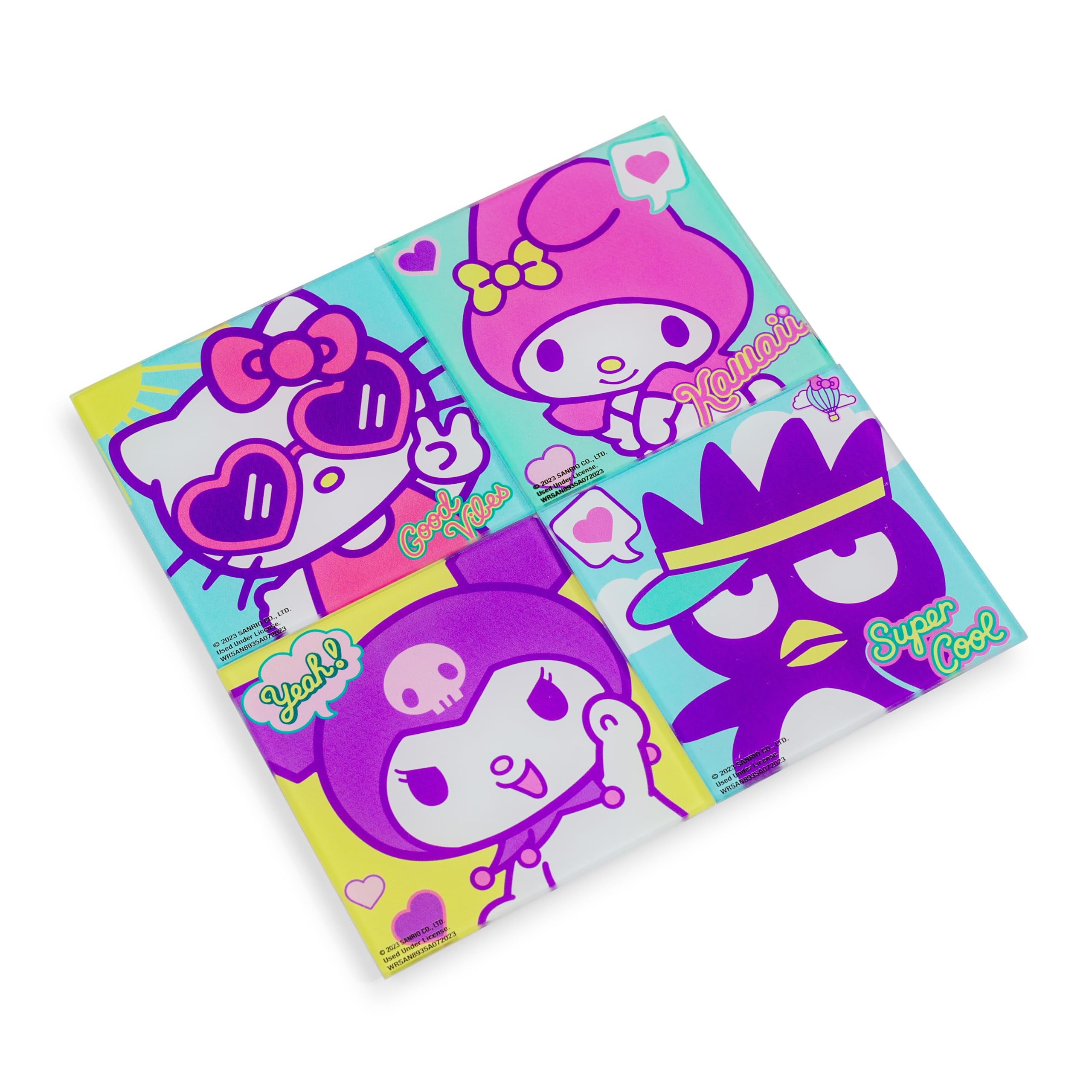 Silver Buffalo Sanrio Hello Kitty and Friends Glass Coasters | Set of 4