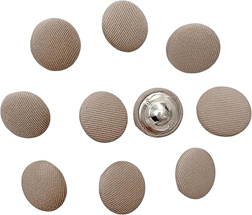 Vista 136 de PEPPERLONELY 10 piezas de tela de 0.394 in cubierta con botones redondos de vástago de metal, azul marino