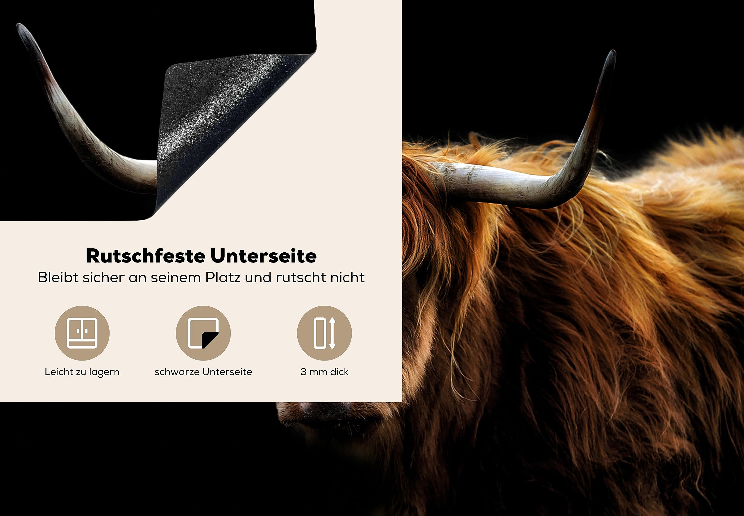 MuchoWow Inductiebeschermer - Inductie mat - Vinyl - Koe - Schotse