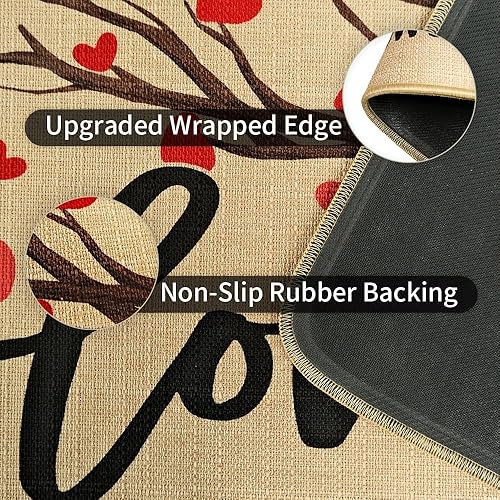 Miniatura 4 de CROWNED BEAUTY Love Grows Here - Tapete para puerta delantera, decoración del día de San Valentín, para interiores y exteriores, tapete de