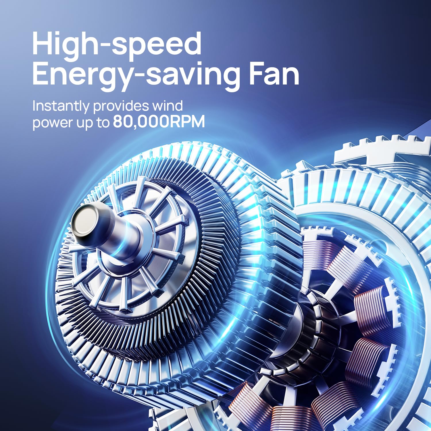 Ventilador turbo portátil de mano, mini ventilador personal de alta potencia ajustable de 199 velocidades con batería recargable de 8000 mAh y pantalla LED para viajes, camping, playa, al aire