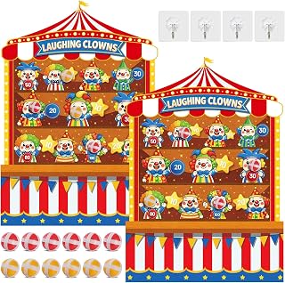 2 Pcs Dart Board with 12 Sticky Balls Theme Party Decorations Felt Cloth Toss Game for Family Games Birthday Party Outdoor Indoor Supplies(16.5 x 23.6 inches)