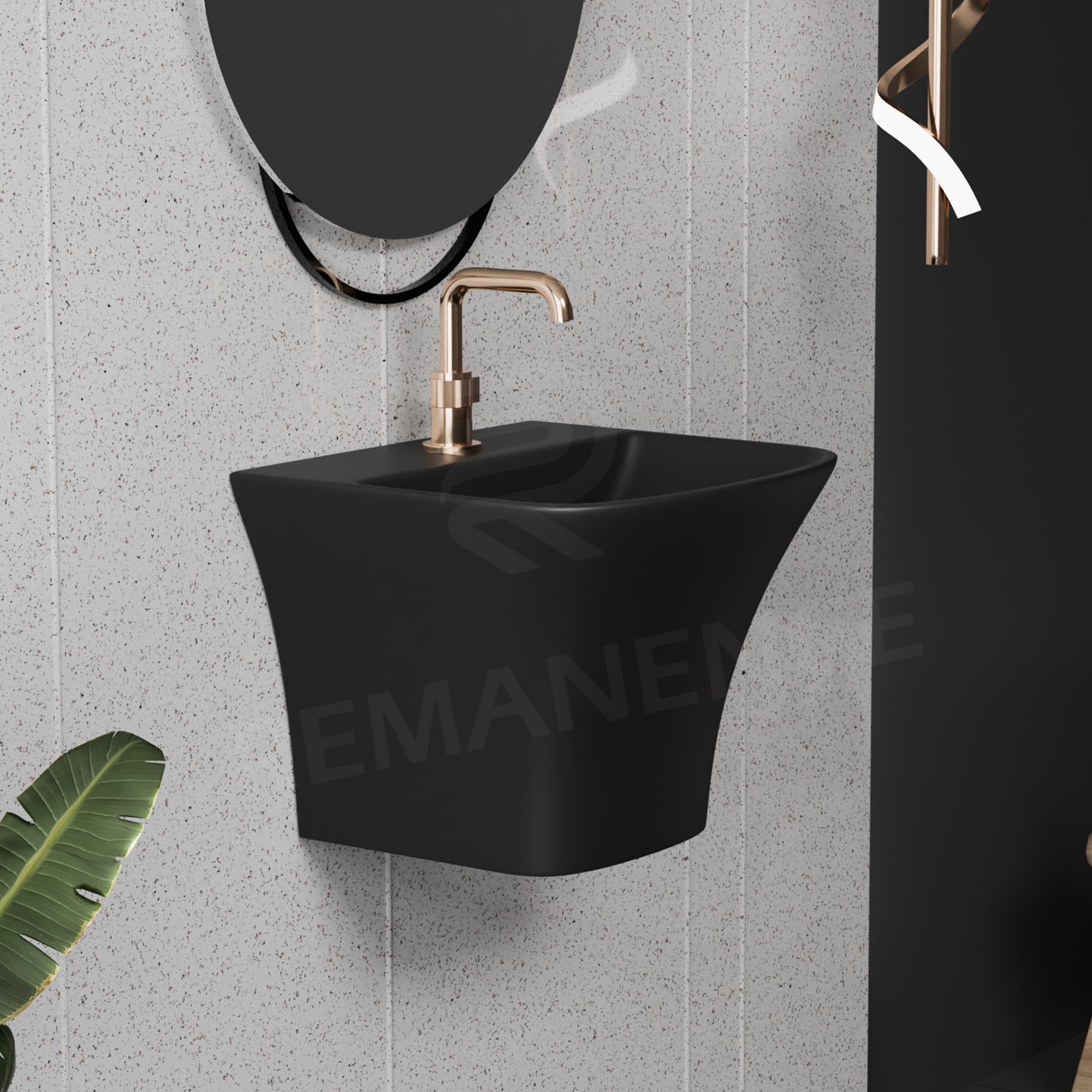 Luxury Wall Mounted Wash Basin - White Ceramic -14