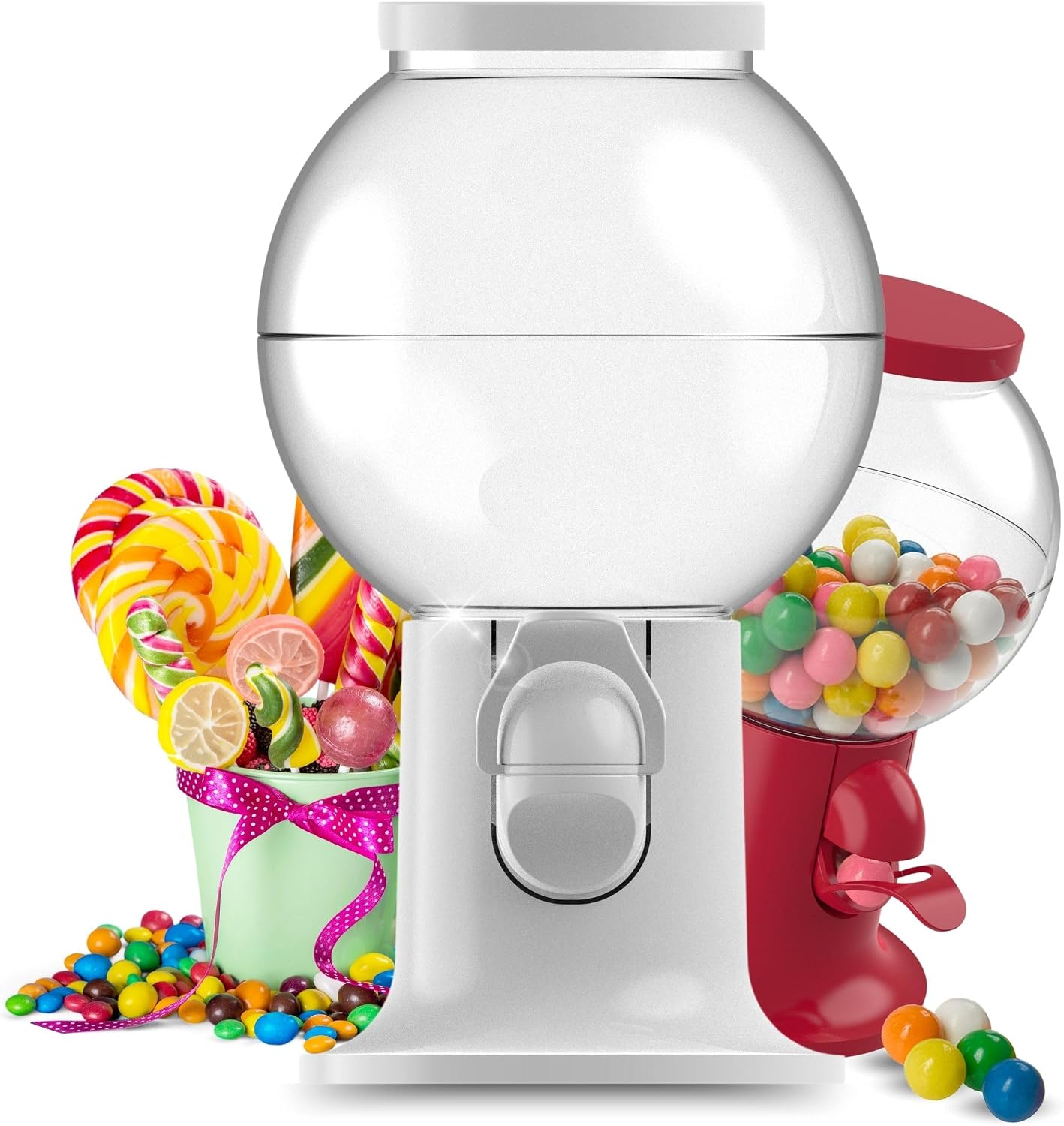 Kaugummiautomat Mit Münzeinwurf – Große Bonbon-Kapselmaschine, 1-Euro-Betrieb, Für Spielzeug & Süßigkeiten (Rot)