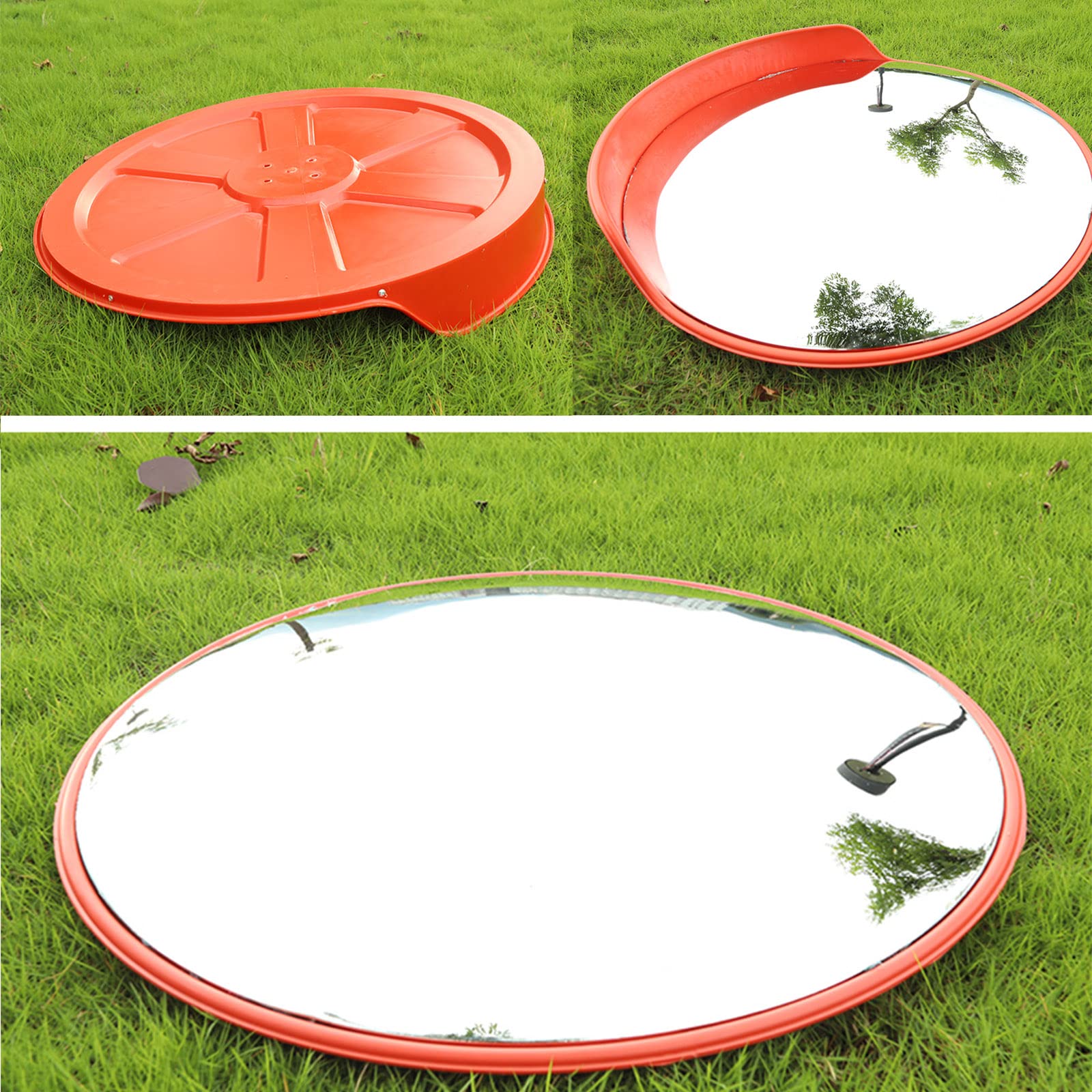 Okrągłe lusterka do ruchu drogowego 45 cm/60 cm/80 cm, wypukłe lusterko do obserwacji, z uszczelką, na wjazd, wyjazd, do garażu