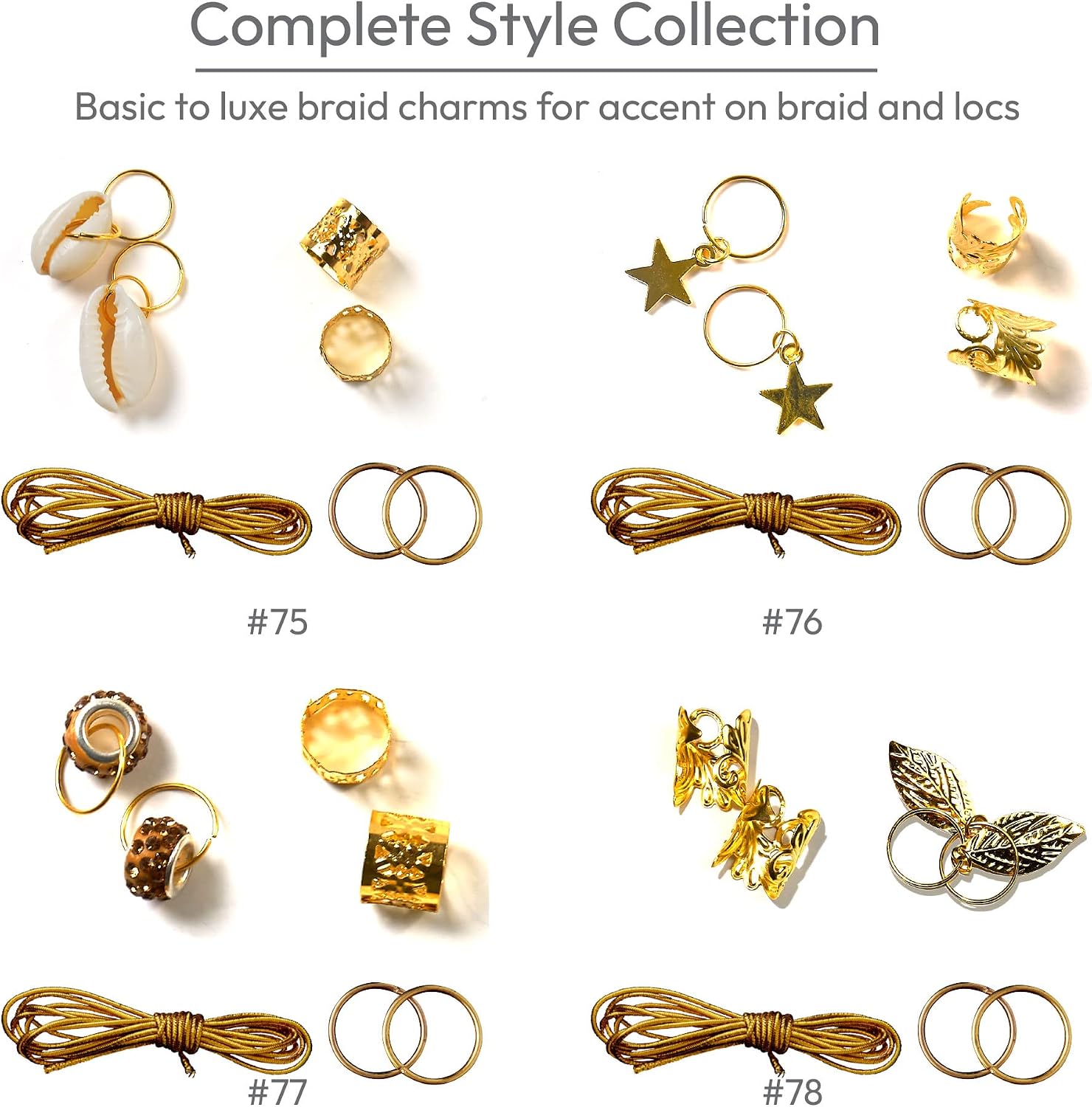 Red by Kiss Hair Jewelry for Women Braids Dreadlock A Complete DIY Kit of Hair Charms Beads Cuffs Rings and Metallic Cords for Hair Decoration image 4