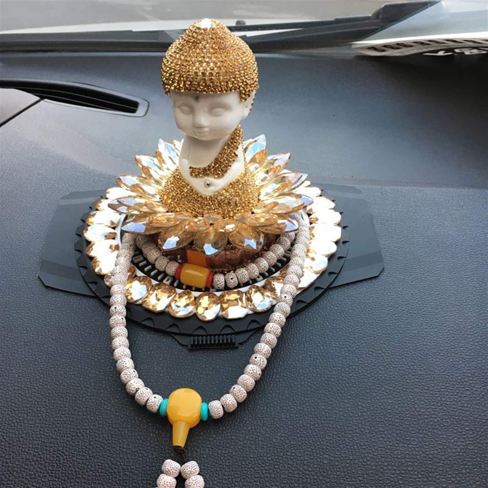 Luxus-Friedenslotos Buddha-Parfümhalter für Auto-Verzierungen (Color Name : Blue)