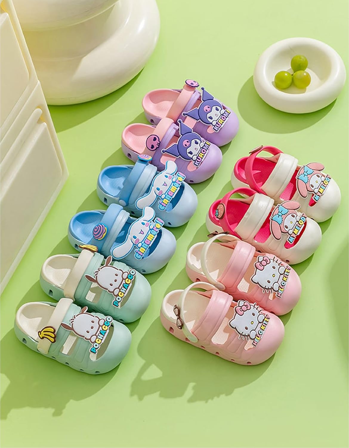 Cinnamoroll & Doughnut Clogs Slip on Water Shoes Casual Summer for Girls Kids Children - M Size Blue