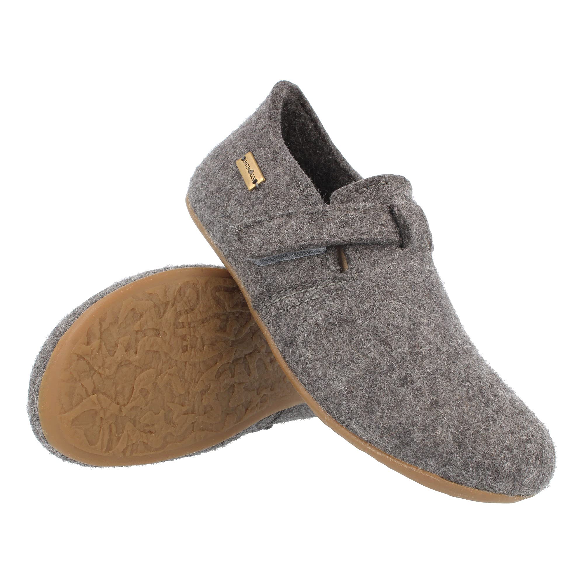 HAFLINGER Everest Focus Filzpantoffel Hausschuh mit verstellbarem Riemen
