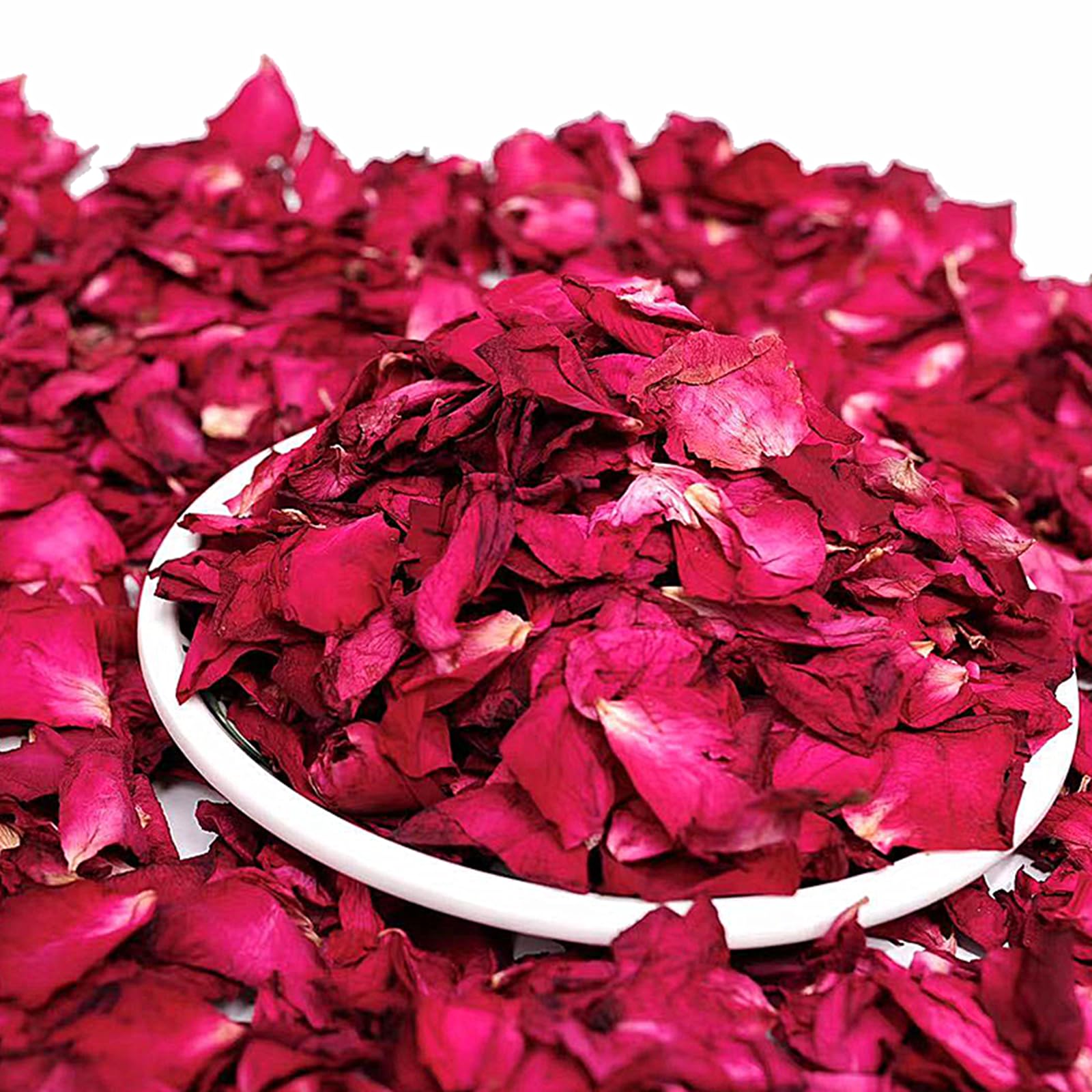 1 Litro Petali di Rosa Essiccati Naturali, Rosa Rossa, per Pediluvio, Bagno, Spa, Matrimonio, Boda, Fragranze per La Casa, Accessori Fai da Te
