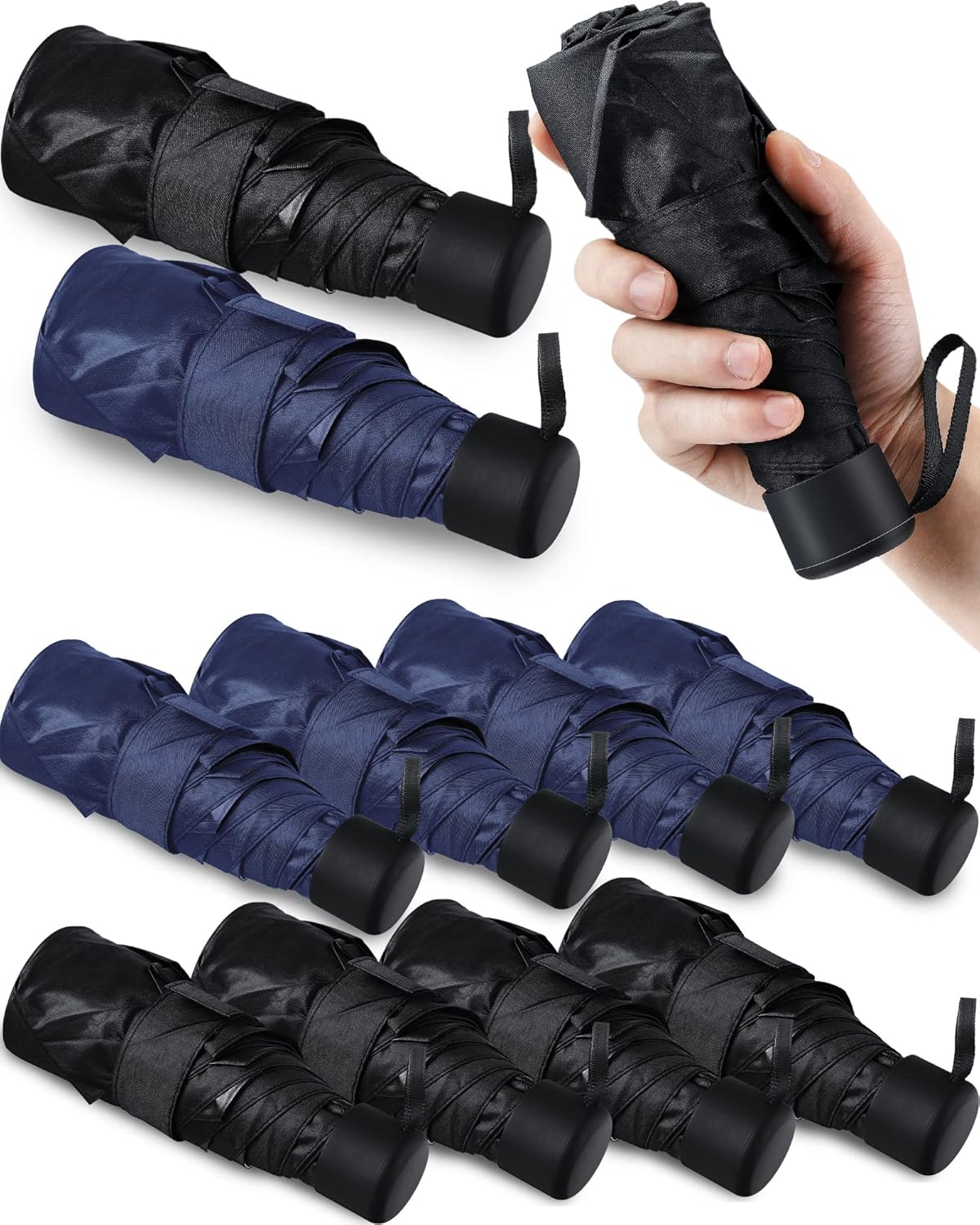 8 Pieces Travel Umbrella Bulk Mini Umbrella for Travel