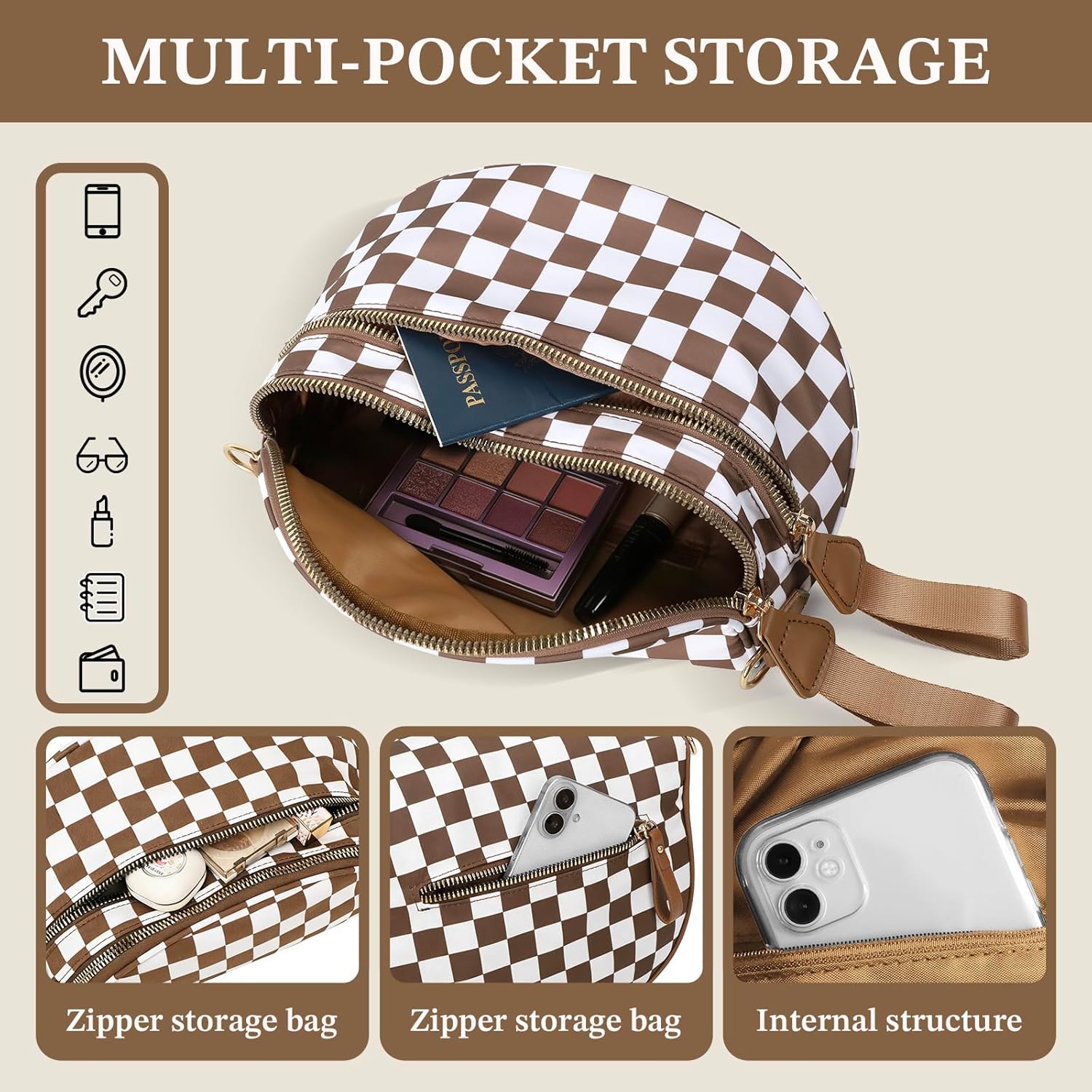 Comfort Nylon Crossbody Bag, Casual Shoulder Handbag Wallet, Soft Convenient Bum Bag Fanny Packs Belt Purse for Women