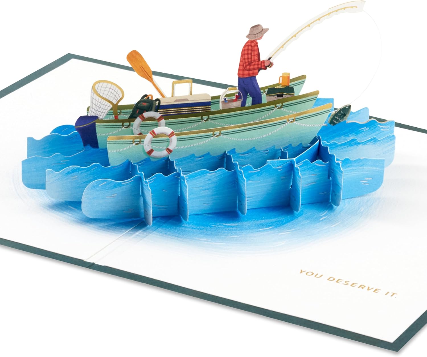 Hallmark Signature Paper Wonder Fishing Pop-Up Card (Have a Reel Nice Day) for Birthdays, Father's Day, Just Because