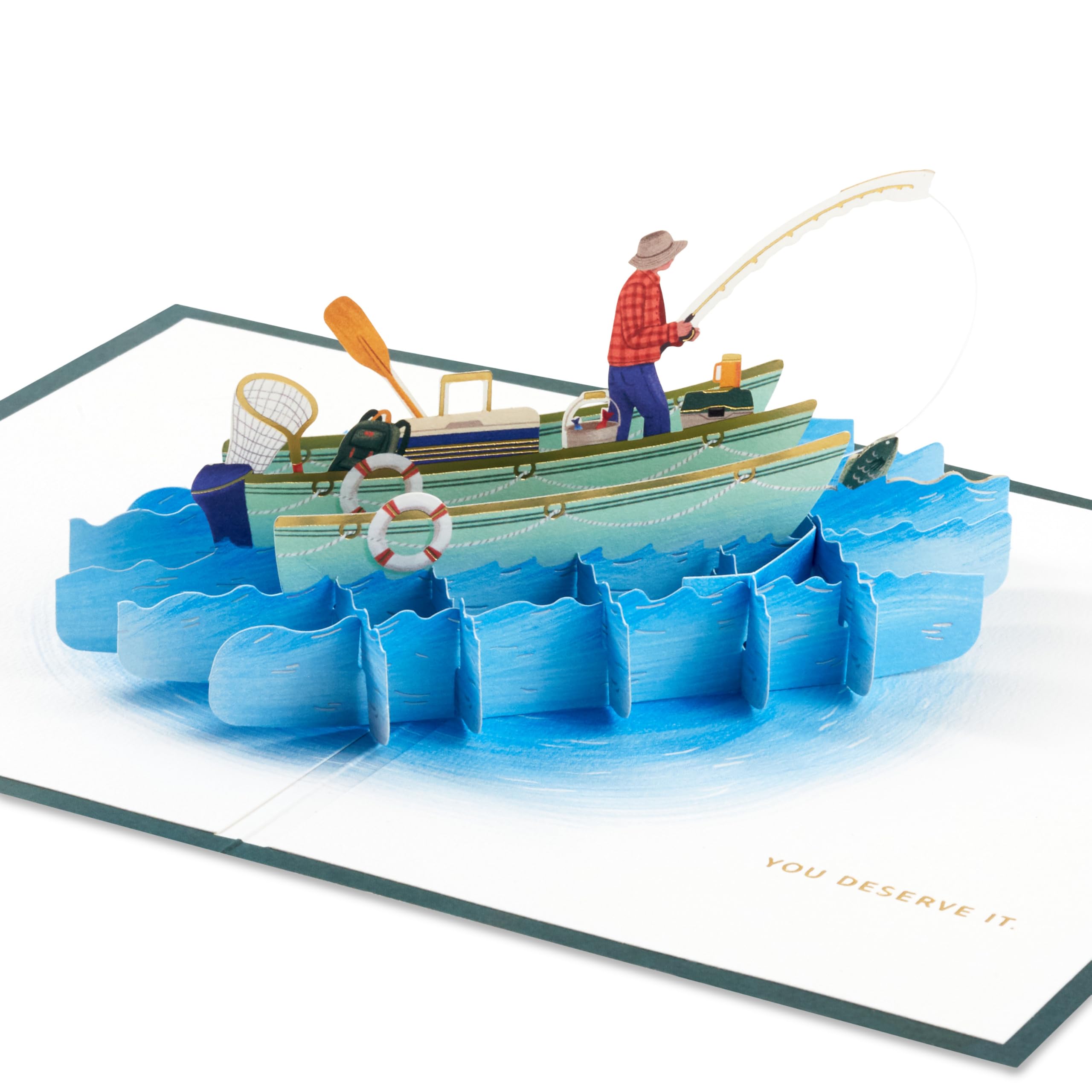 Hallmark Signature Paper Wonder Fishing Pop-Up Card (Have a Reel Nice Day) for Birthdays, Father's Day, Just Because