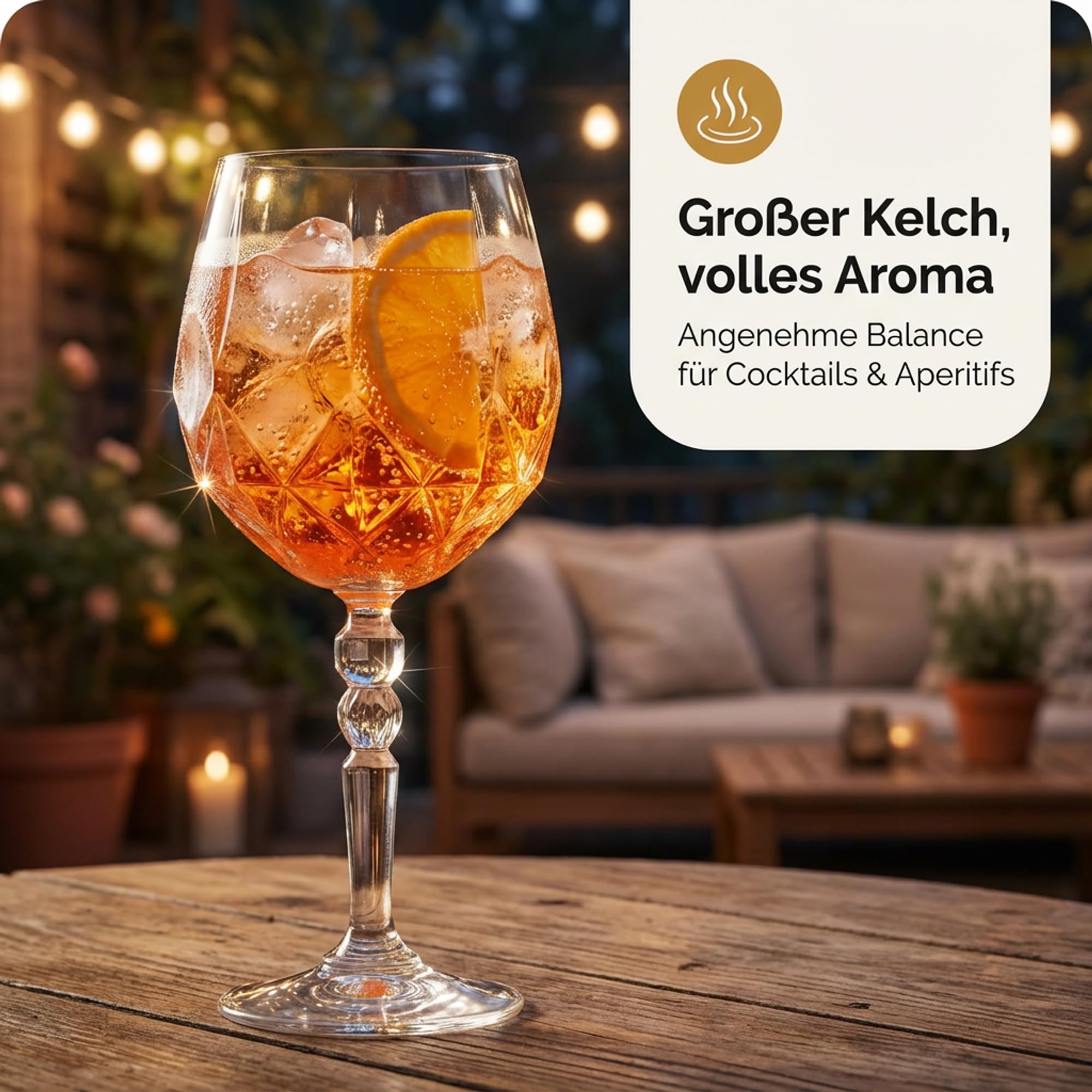 Der-Porzellan-Laden by RCR Alkemist Aperitif Gläser 530ml, 6er Set, Cocktailgläser aus Kristallglas, Facettenschliff, spülmaschinengeeignet, Made in Italy