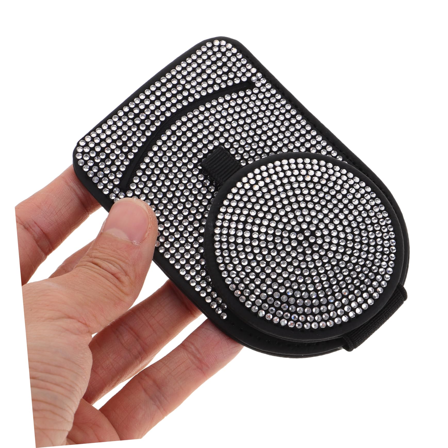 Gatuida 3pièces Porte-lunettes De Voiture Avec Strass Support à Clip Pour Pare-soleil Accessoire Esthétique Pour Lunettes De Soleil Et Cartes