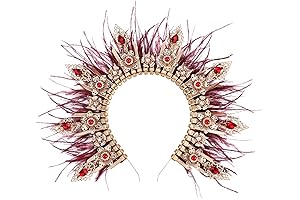 Deluxe Red and Black Crown Headpiece