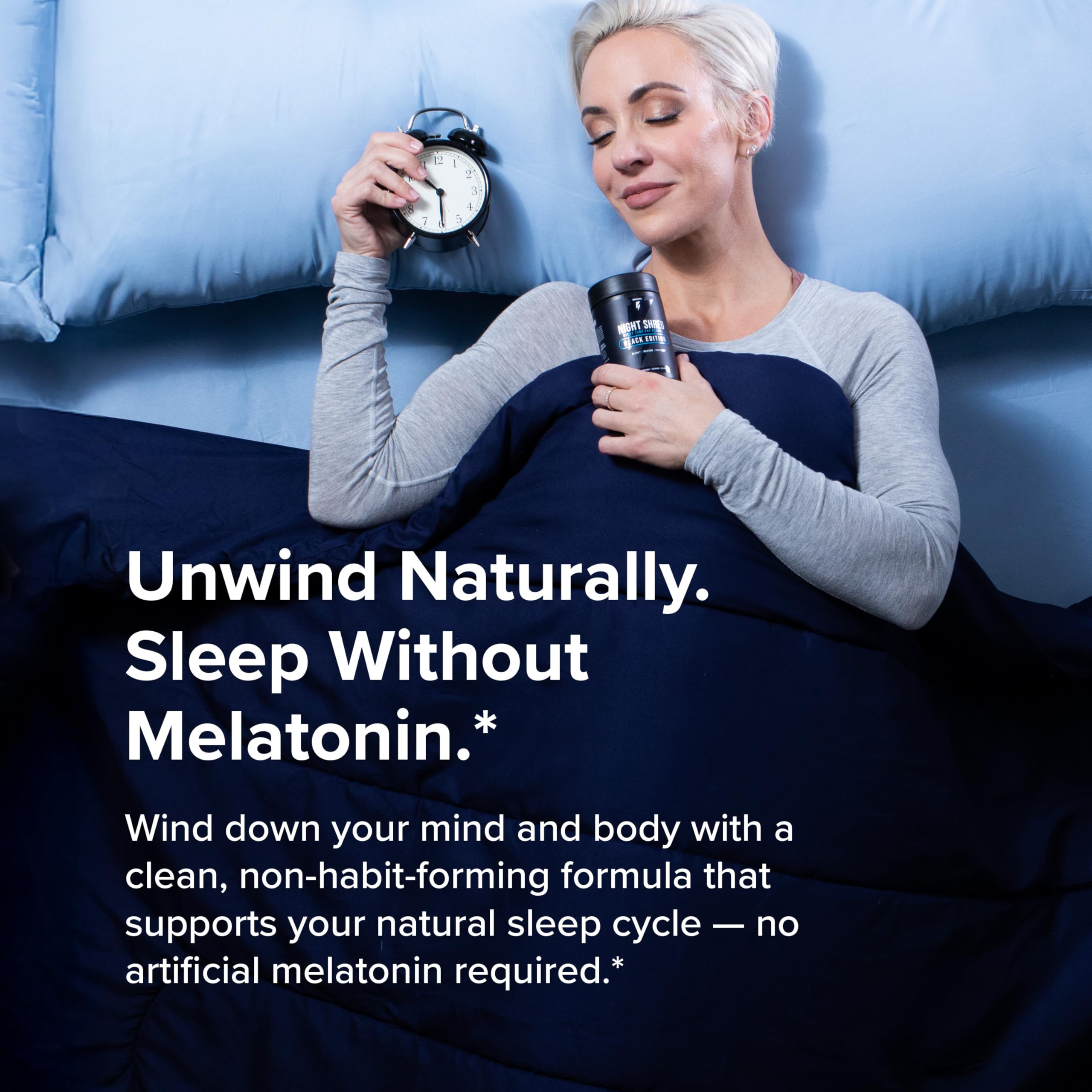 Night Shred Black Melatonin-Free Fat Burner & Sleep Support, 30 Servings — Amazon image 3