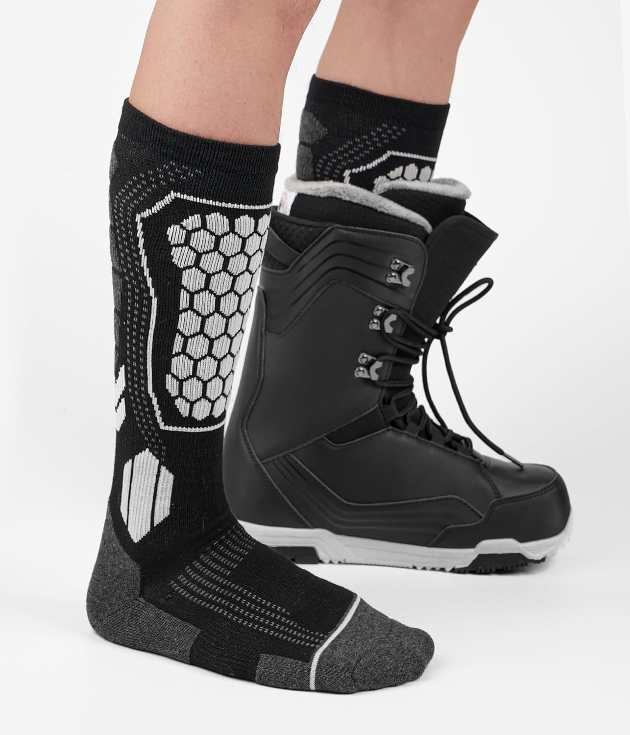 Merino Wool Ski Socks For Men & Women, Skiing, Snowboard, Hunting, Over The Calf Winter Warm Socks, 2/3 Pack - Image 2