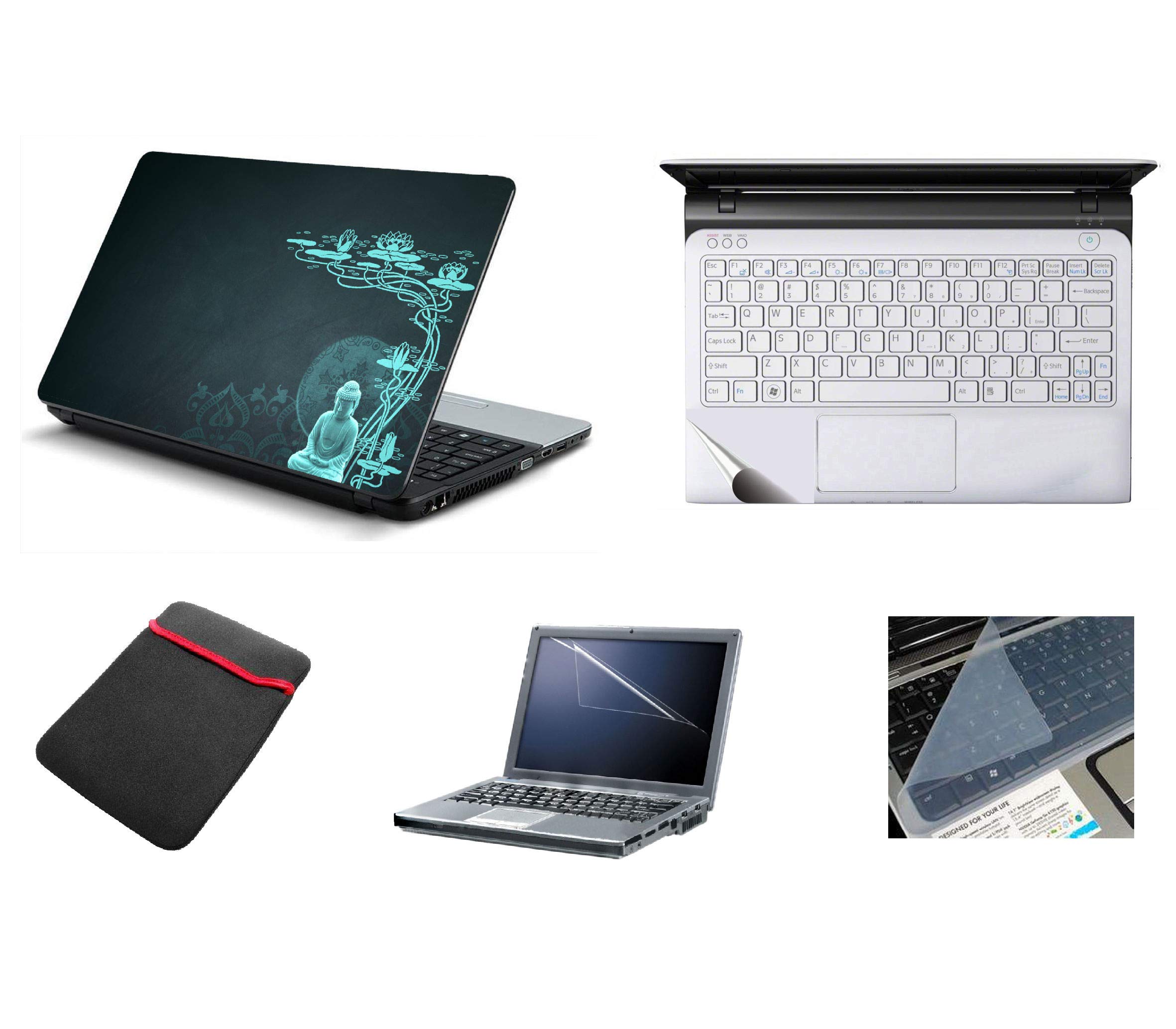 Namo Arts 5in1 Laptop Accessories 15.6 inch - Laptop Skins with Laptop Sleeve, Laptop Screen Protector, Keyboard Protector and Trackpad Skin for All Laptop- Notebook Buddha Meditation (B074LZD8CT) Amazon Price History, Amazon Price Tracker