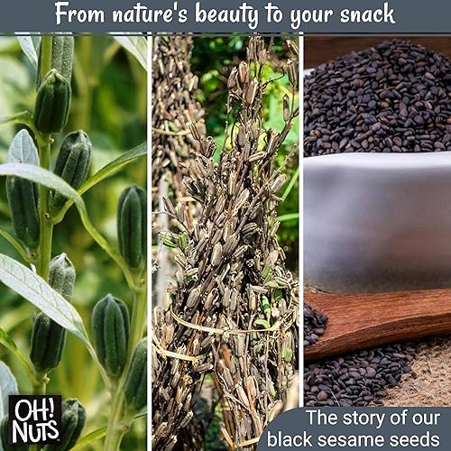 Miniatura 4 de Oh! Nuts Semillas de sésamo negras – crudas – 100% naturales – 2.5 libras – Sésamo negro totalmente natural – Empaquetadas en bolsa de cierre de