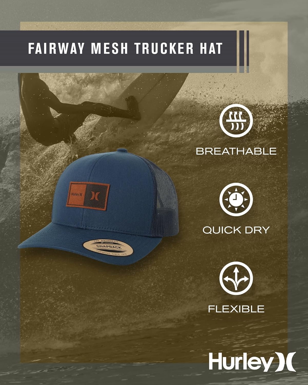 Hurley Mens M Fairway Trucker Hat - Image 2