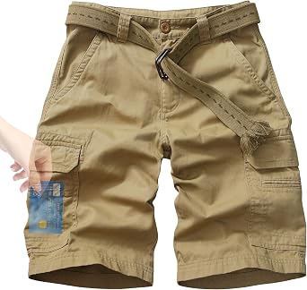 Mens Shorts, Camo Cargo Short for Men, Relaxed Fit Casual Work Khaki Bermuda Short 11" with Multi Pockets