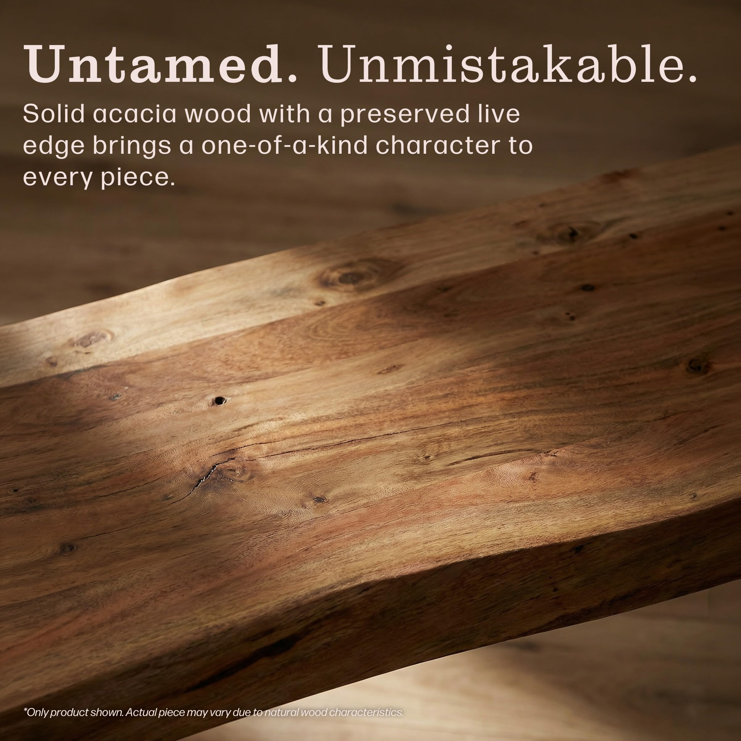 Alaterre Live Edge Solid Wood Entryway Bench with Hairpin Metal Legs, 36” | Narrow Shoe Bench, End of Bed Bench, Modern Farmhouse Table Bench, for Entryway, Dining Room, Kitchen, or Bedroom