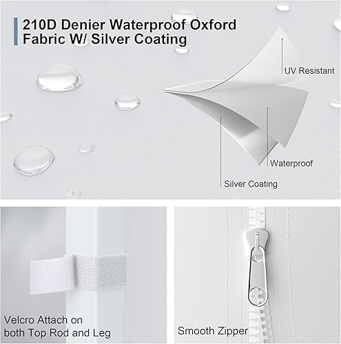Miniatura 3 de Morngardo Paredes laterales de tienda de campaña desplegable con revestimiento plateado para tienda de campaña de 10 x 10 pulgadas al aire libre,