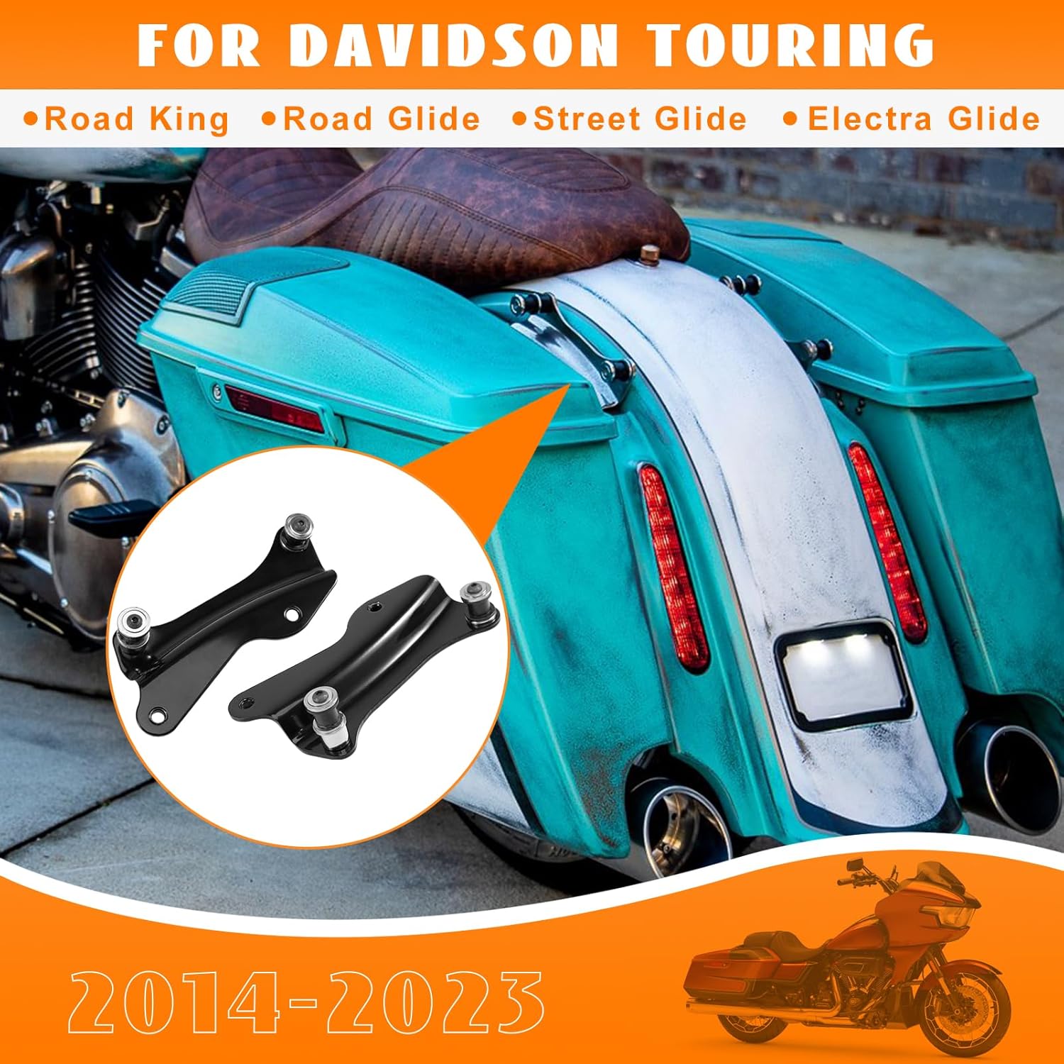 4-Point Docking Hardware Kit Quick Release Luggage Rack Sissy Bar Mounting Kit Replacement 52300354 for Harley Touring Street Glide Electra Glide Road King Road Glide 2014-2026