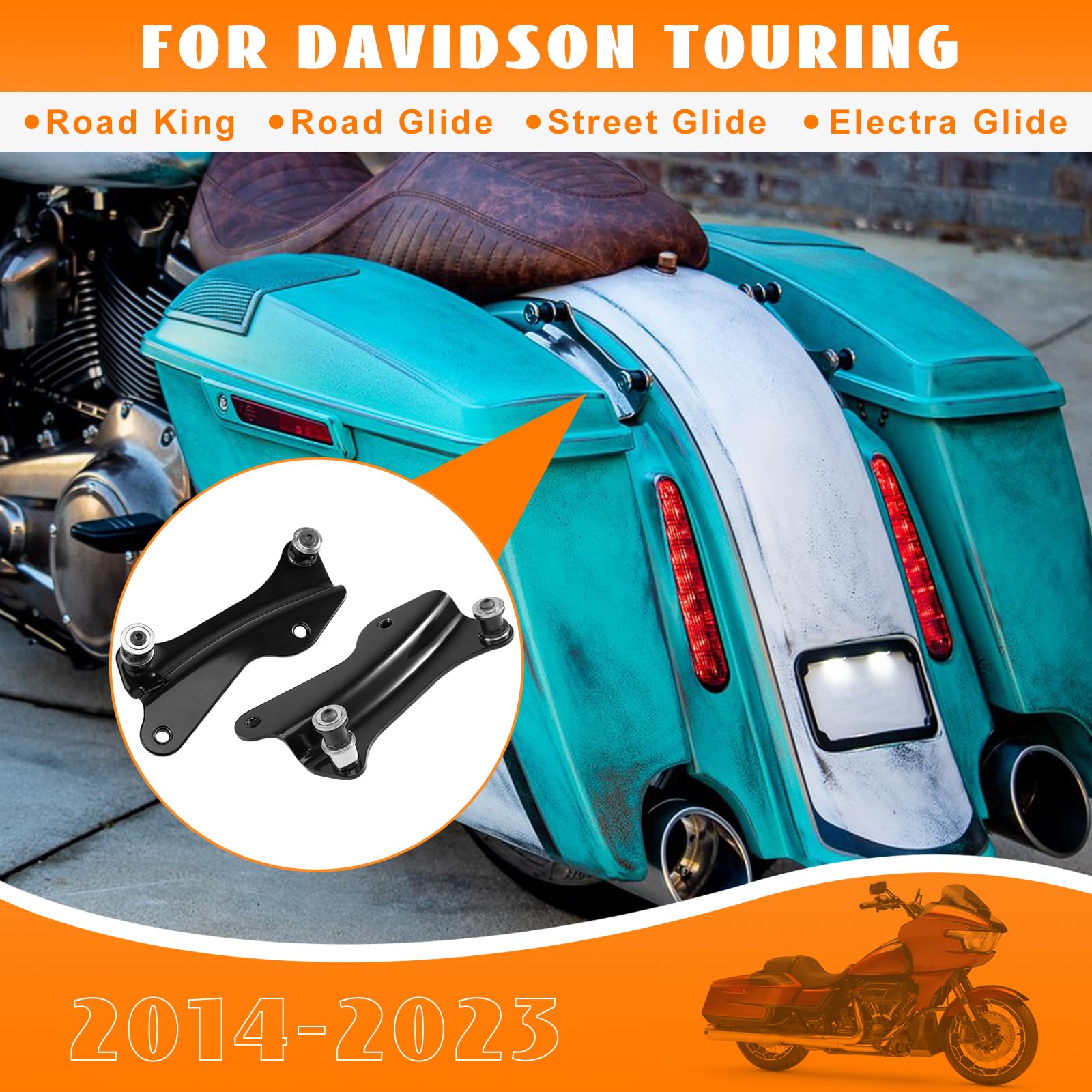 Kit de accesorios de acoplamiento de 4 puntos de liberación rápida Tour Pack portaequipajes Sissy Bar Kit de montaje de repuesto 52300354 para Harley Touring Street Glide Electra Glide Road King