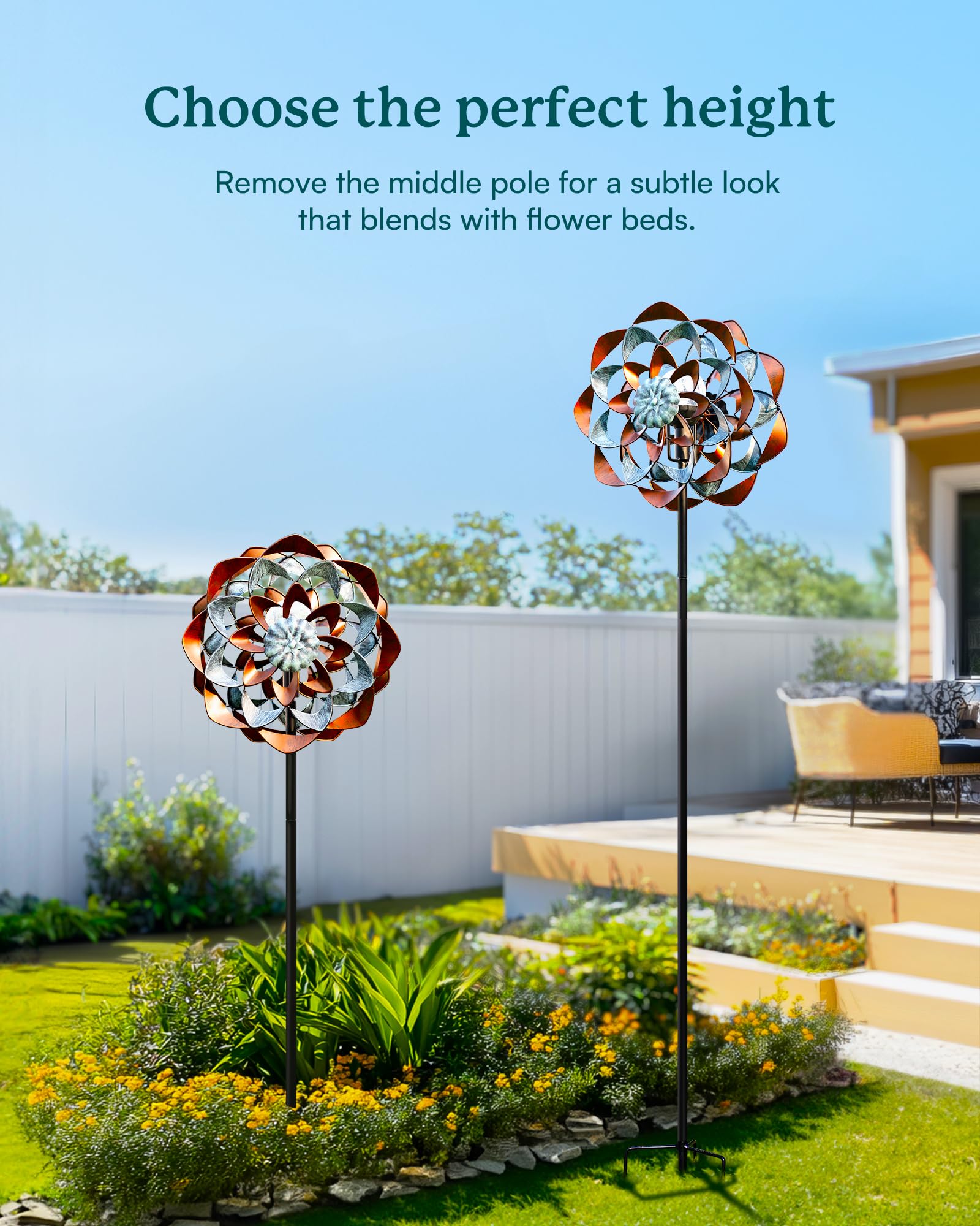 Amazon.com: Cyan Oasis Solar Wind Spinner, Outdoor Metal Wind