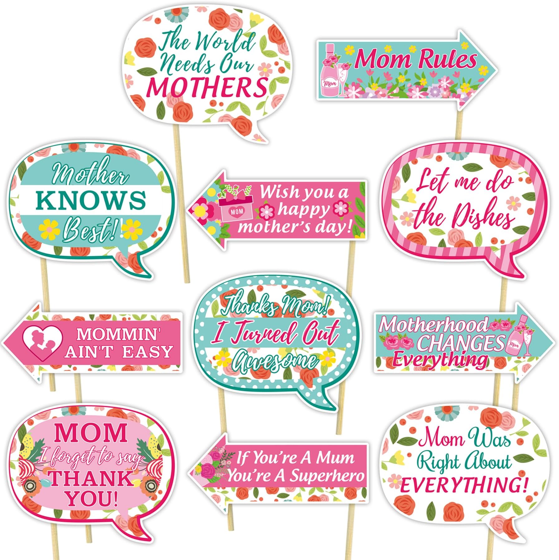 36Pcs Mothers Day Photo Booth Props, Mothers Day