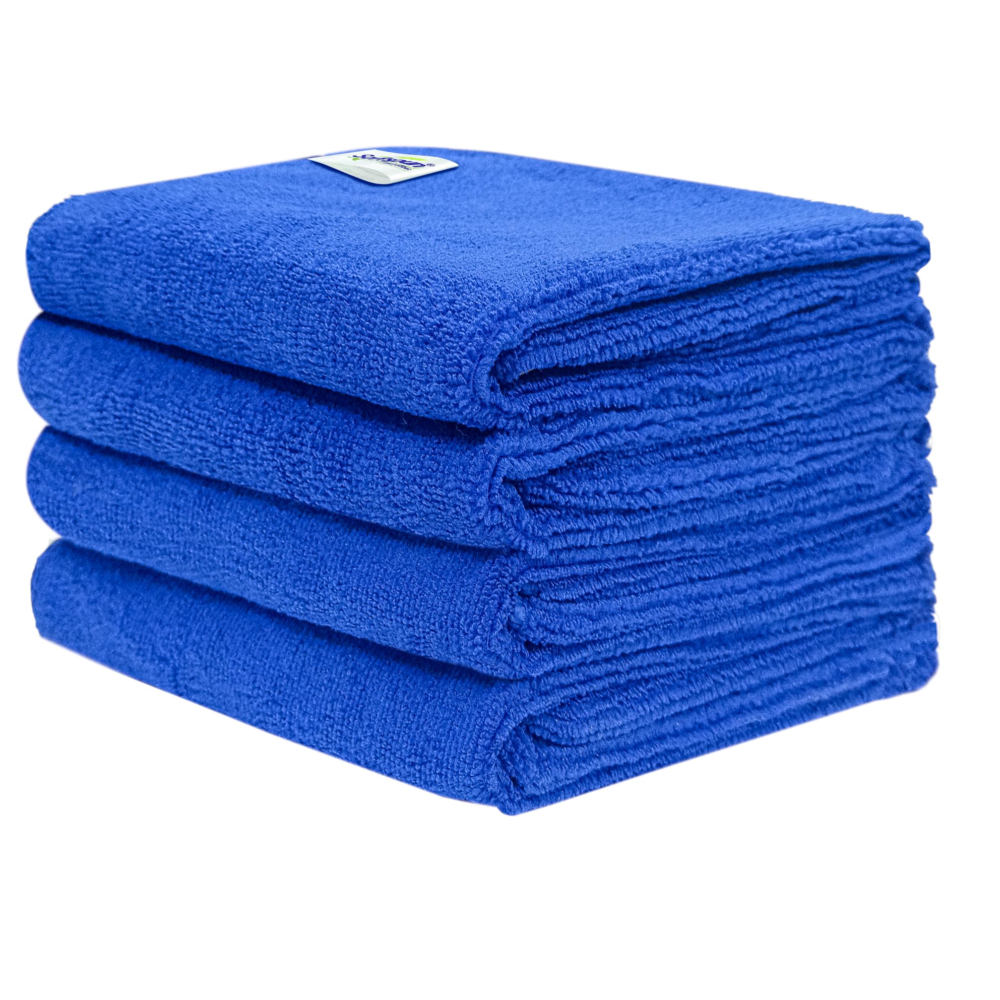 Microfiber Home Cleaning Cloth of 4 Piece, 40x60 Cms, 340 GSM Blue. Super Soft & Comfortable, Quick Drying, Ultra Absorbent