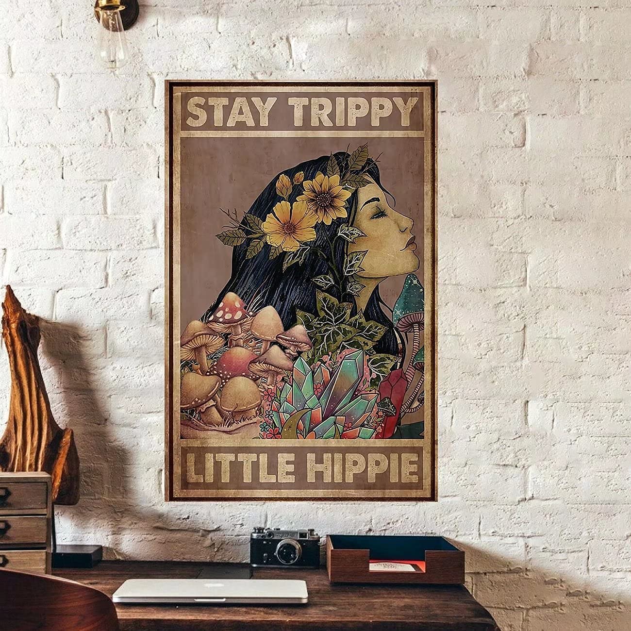 Tin Sign Mushroom Girl Vintage Retro Collectible tin Sign Wall Decoration Poster Home bar Restaurant Garage Cafe Art Metal Sign Gift 12x8 Inch