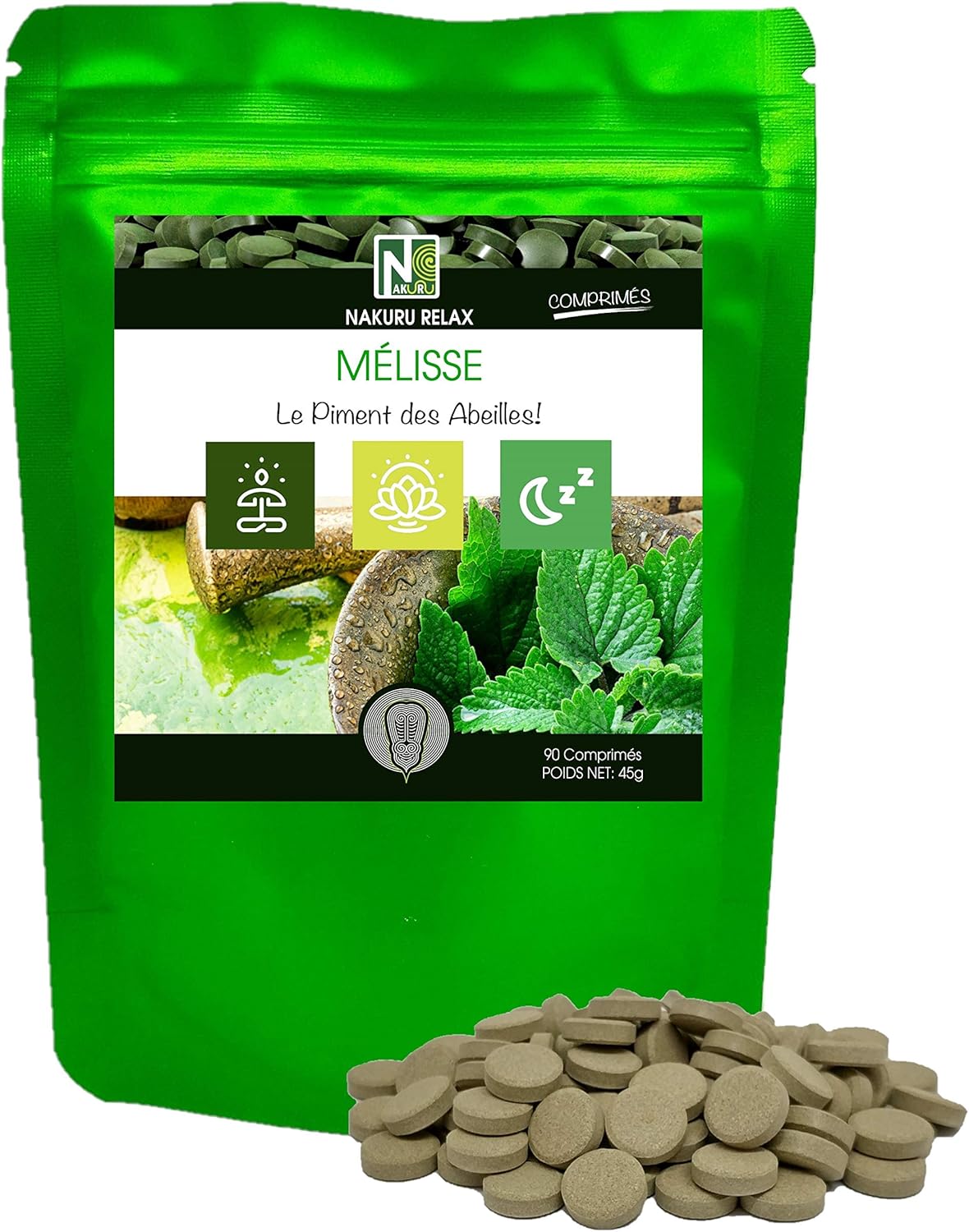NAKURU | Melissa | 90 Tablets of 500mg | Relax Range | Made in France / “Le Piment des Abeilles!”