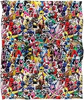 Vista 2 de Power Rangers Crowd of Rangers - Manta con licencia oficial de Silky Touch, súper suave, 50 x 60 pulgadas