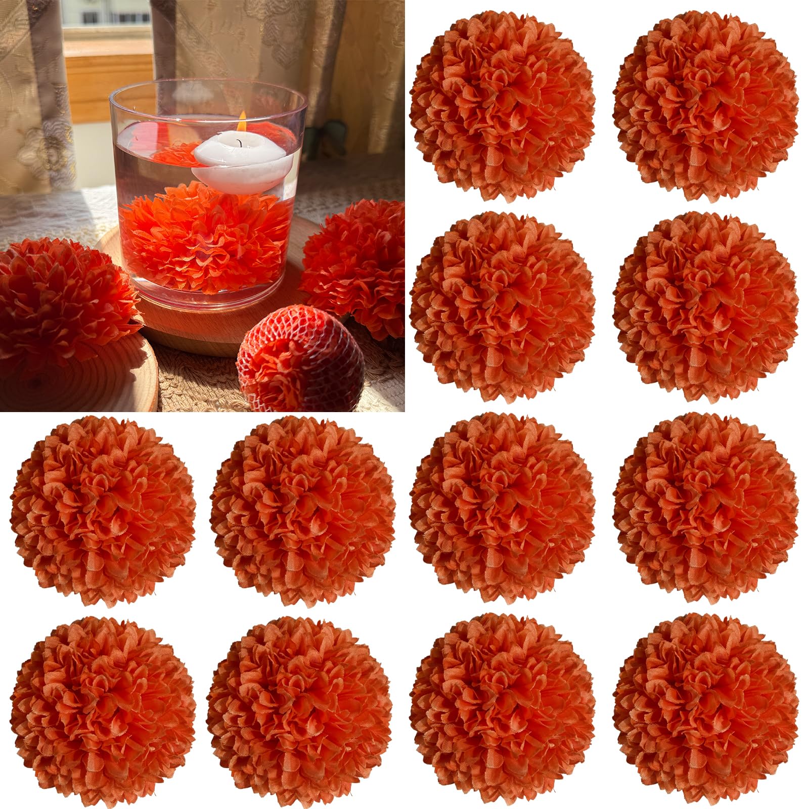 Fleurs de table orange pour vase et centre de table de mariage chic - 7