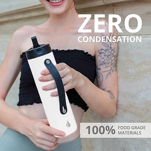 Vista 172 de Elemental Botella de agua icónica de acero inoxidable con pajilla, 32 onzas, a prueba de fugas, triple pared, aislada, para viajes y deportes, Azul