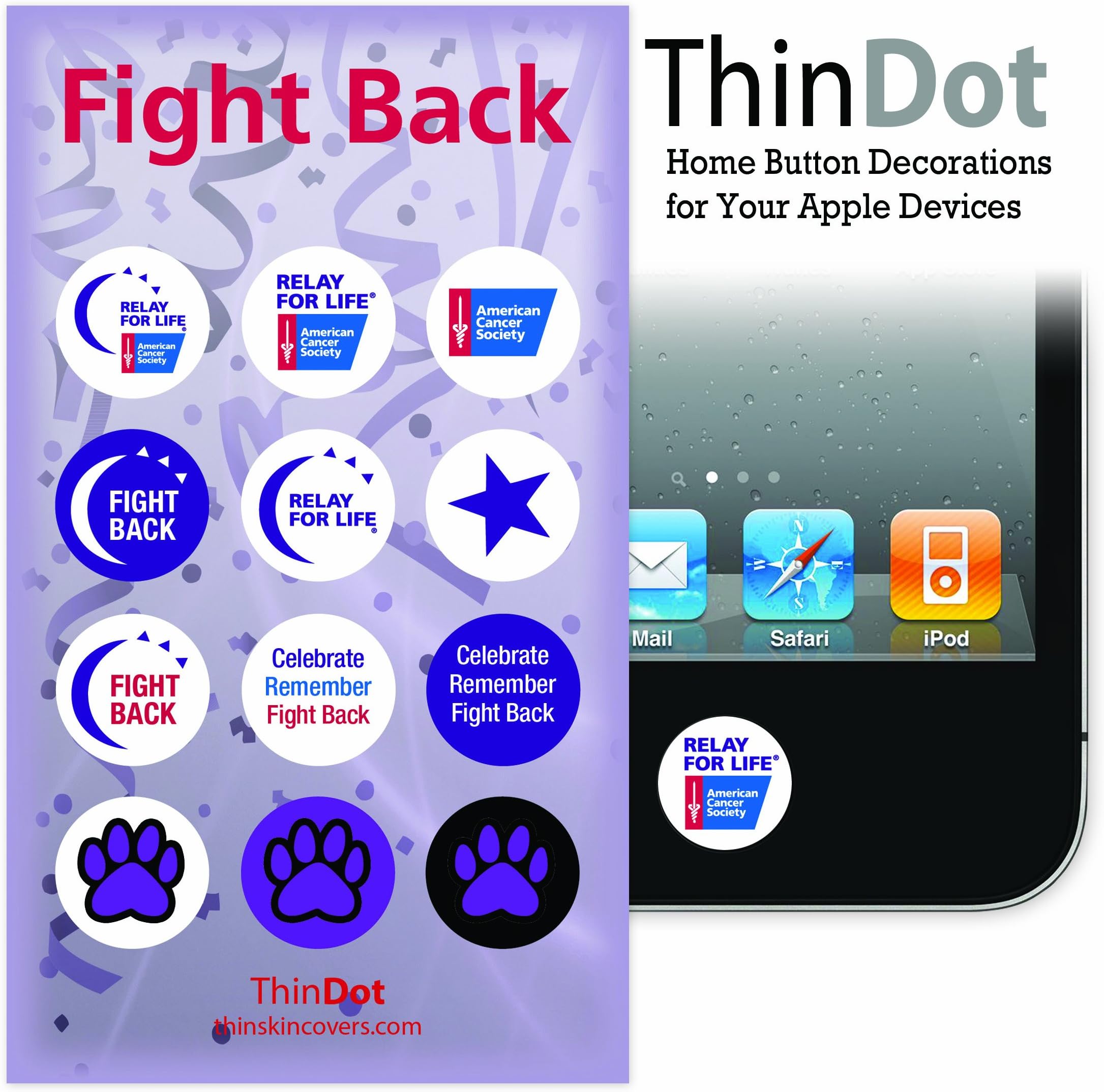 ThinDot Home Button Stickers for iPod/iPhone/iPad - FightBack
