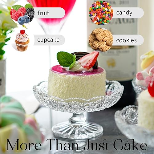 Miniatura 5 de 6 soportes de postre de cristal para tartas, servidor de platos de magdalenas, soporte transparente para tartas pequeñas para chocolate, postre,