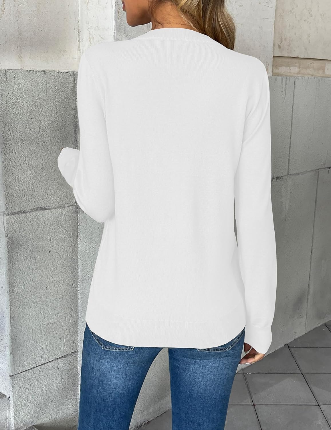 Zeagoo Women's 2026 Fall V Neck Sweater Trendy Long Sleeve Casual Lightweight Ribbed Knit Pullover Tops - Image 3