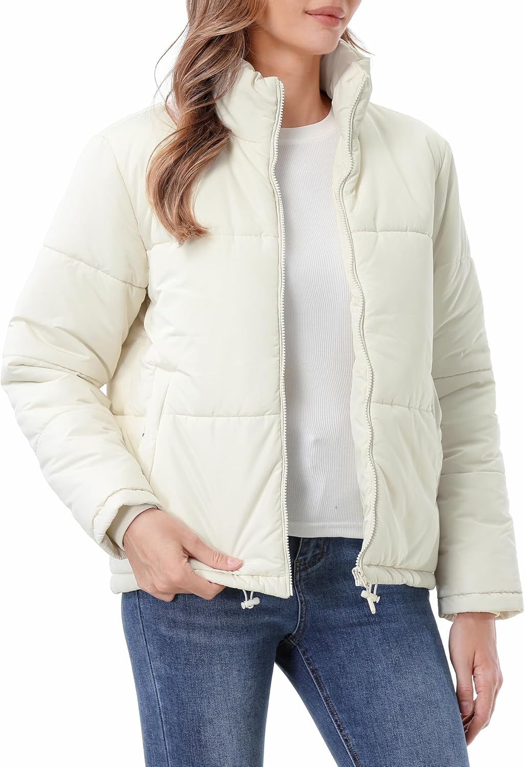 Women's Warm Winter Coat Waterproof Puffer Jacket Full-Zip Lightweight Winter Jacket - Image 7