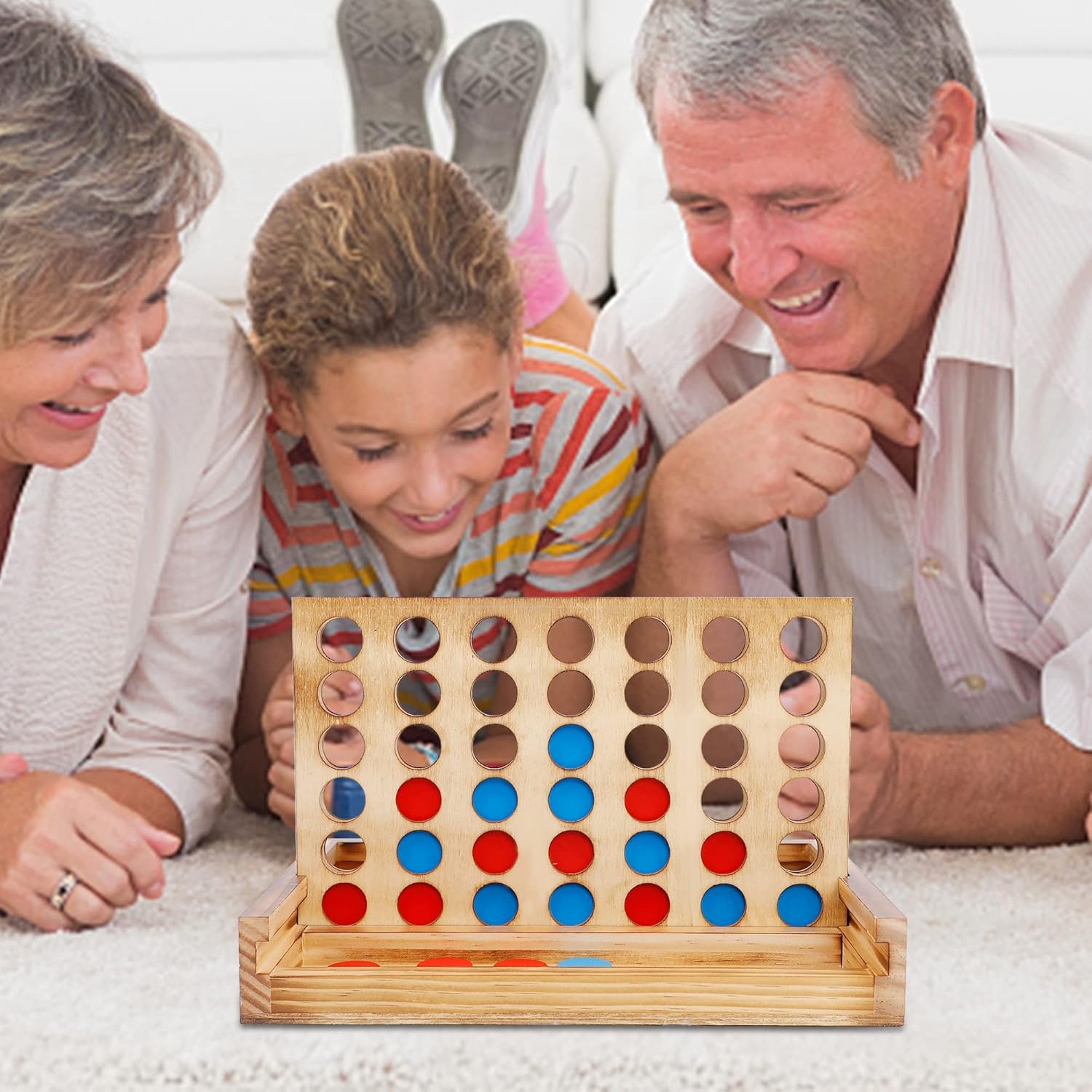 Glintoper Shut The Box & 4 in a Row Tables Game Set, Classic Wood Dice Game with Numbers & Line Up 4 Game for Kids Family, Living Room Rustic Coffee Table Decor, Travel Game Strategy Board Games - Image 9