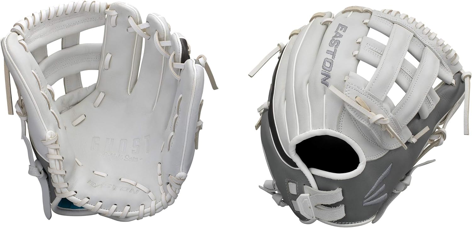 EASTON GHOST Fastpitch Softball Glove | 2020 | Left-Hand Throw | Female Athlete Design | 12.75" | Outfield Glove | H Web | Premium USA Steer Leather | Quantum Closure | Leather Lining | GH1276FP : Sports & Outdoors