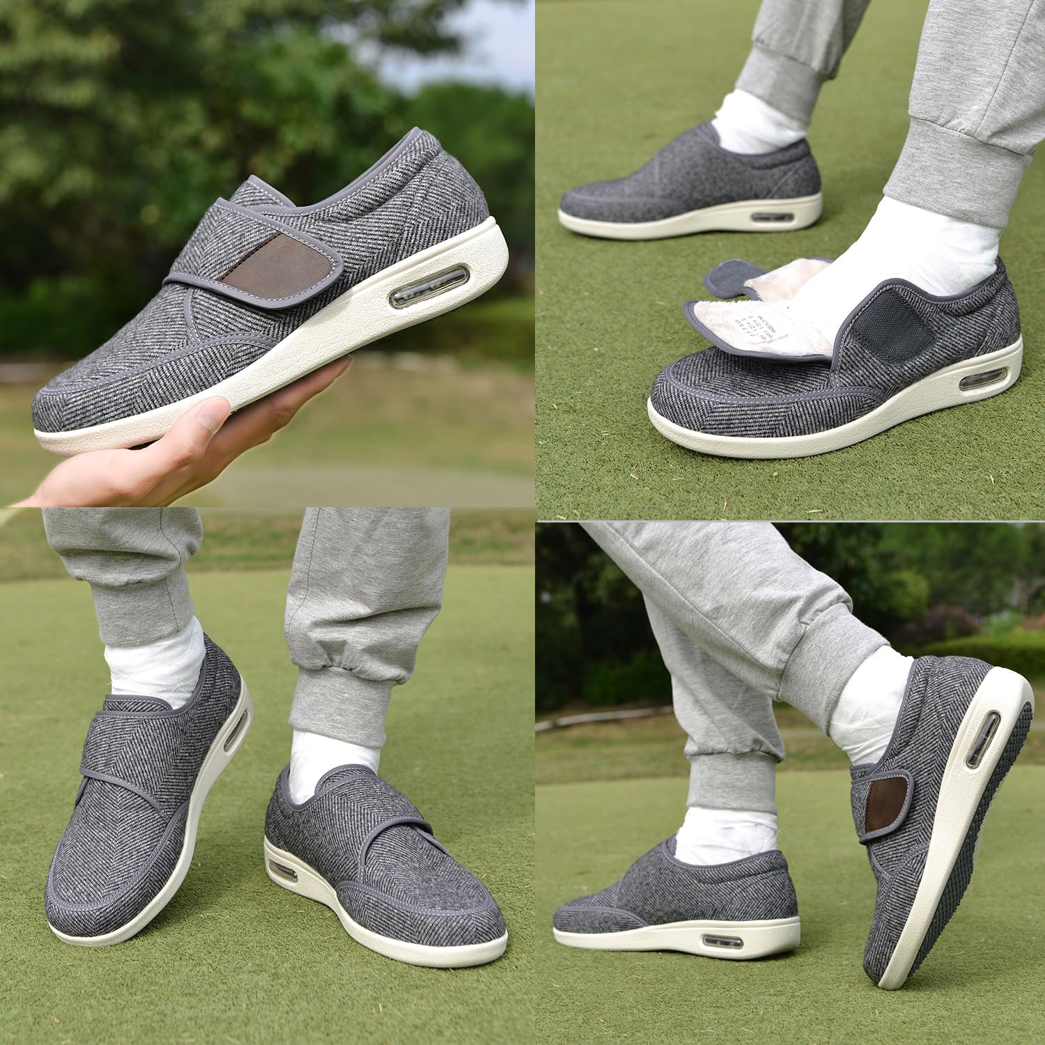 Scarpe Ortopediche Invernali con Memory Foam Calde E Morbide Extra Larghe Regolabili per Anziani Edema Piedi Gonfi Pollice Valgo Memory Foam (A9436)