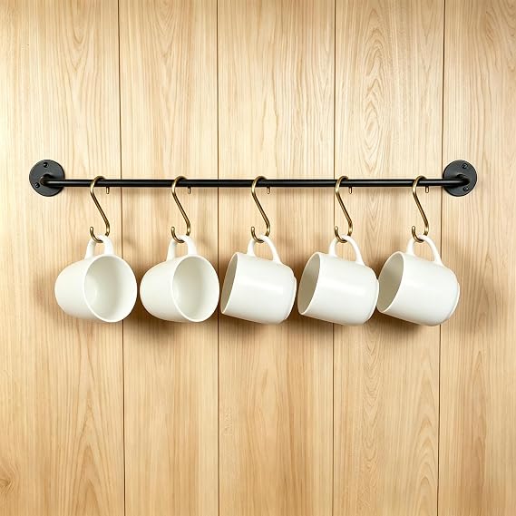 10 Pack 4'' Solid Brass S Hooks 4.5mm Wire Diameter